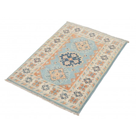 Tappeto Kazak Afghanistan beige azzurro 64x86