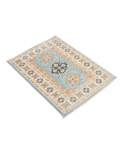 Tappeto Kazak Afghanistan beige azzurro 64x86