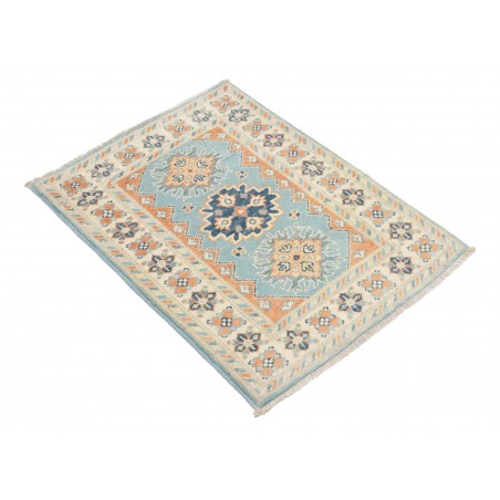 Tappeto Kazak Afghanistan beige azzurro 64x86