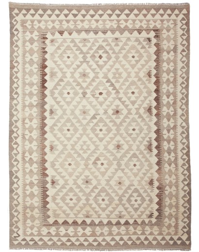 Tappeto Kilim Afghanistan beige bianco 154x210