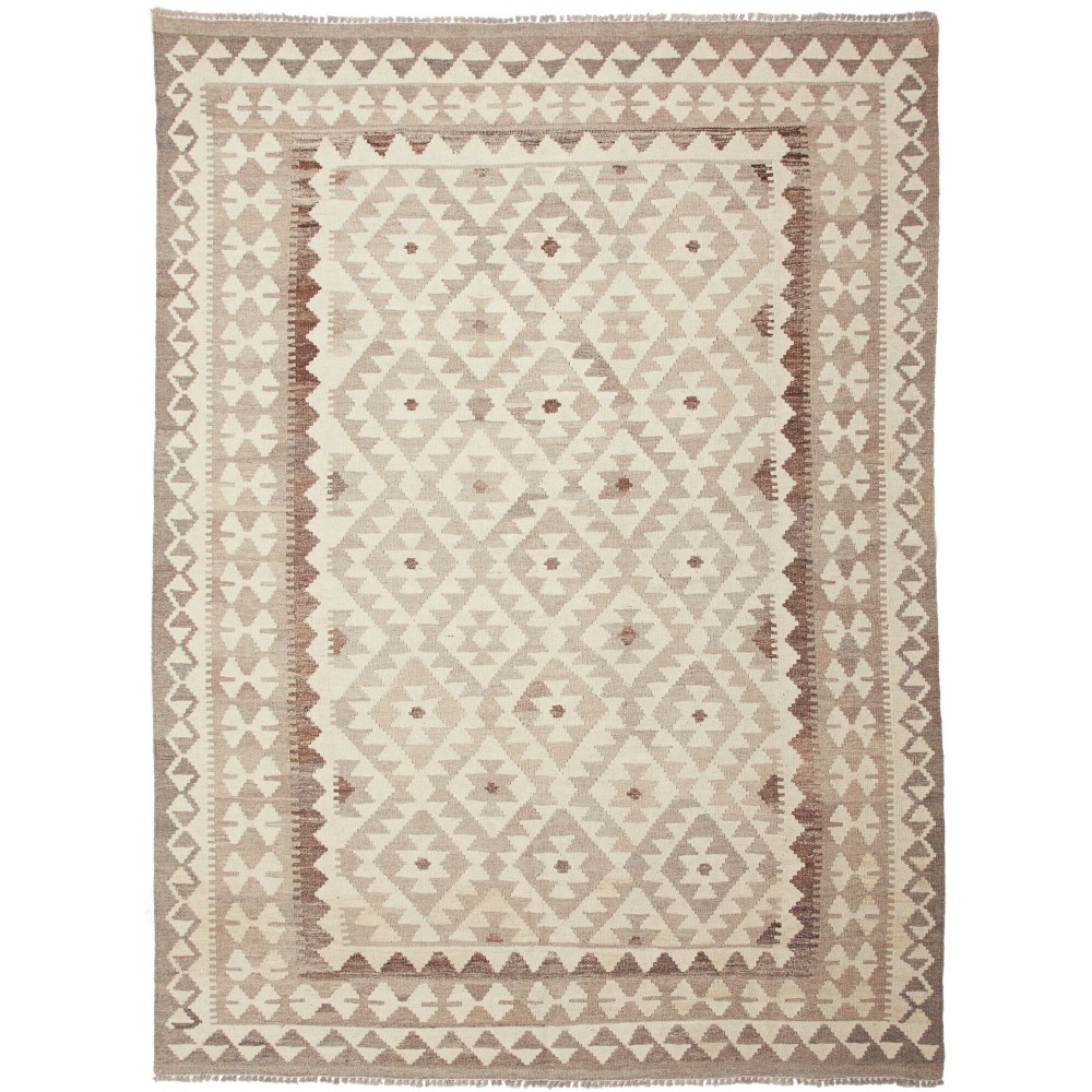 Tappeto Kilim Afghanistan beige bianco 154x210