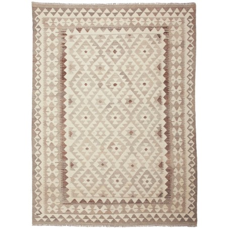 Tappeto Kilim Afghanistan beige bianco 154x210