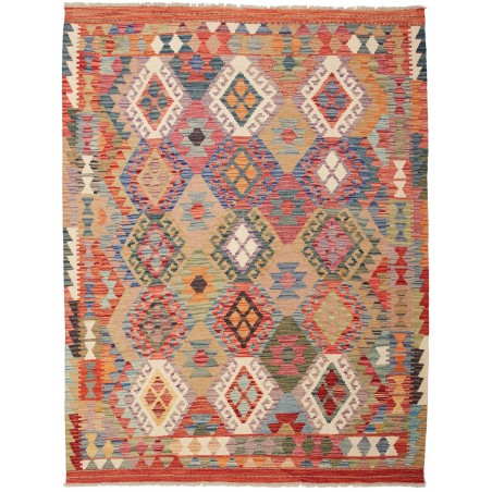 Tappeto Kilim Afghanistan marrone bianco 153x195