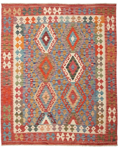 Tappeto Kilim Afghanistan marrone rosso 156x192