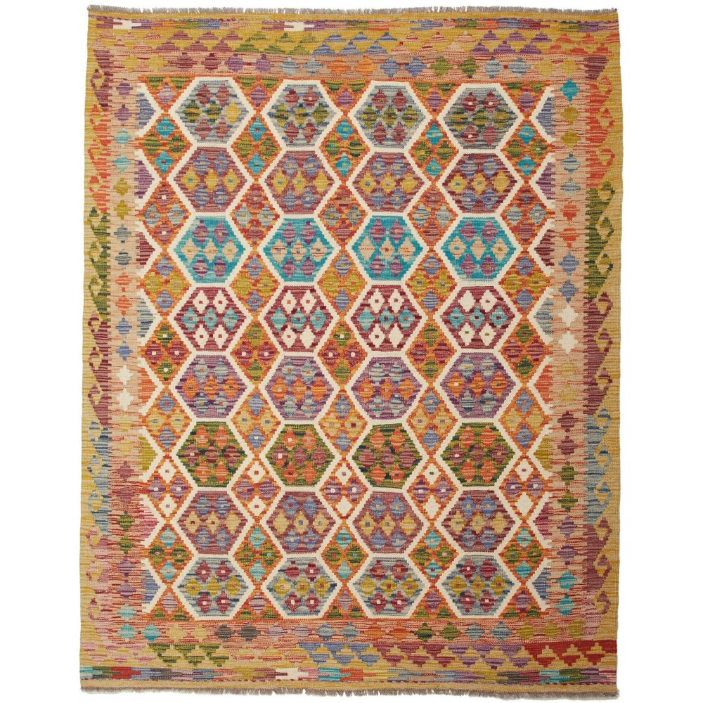 Tappeto Kilim Afghanistan marrone grigio 158x197