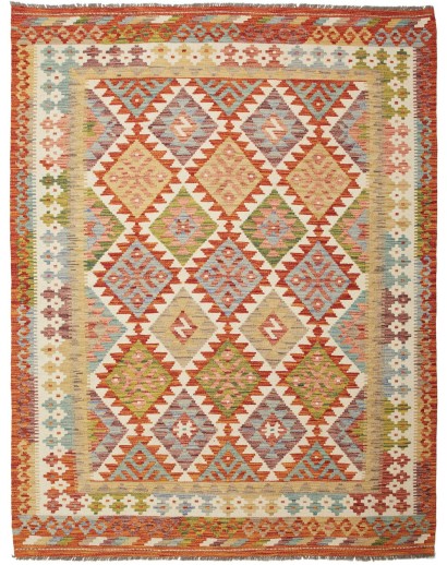 Tappeto Kilim Afghanistan marrone bianco 155x201