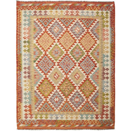 Tappeto Kilim Afghanistan marrone bianco 155x201