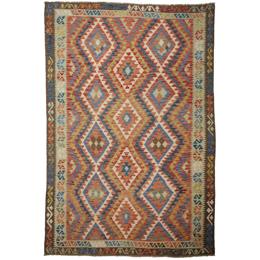 Tappeto Kilim Afghanistan bianco beige 175x258