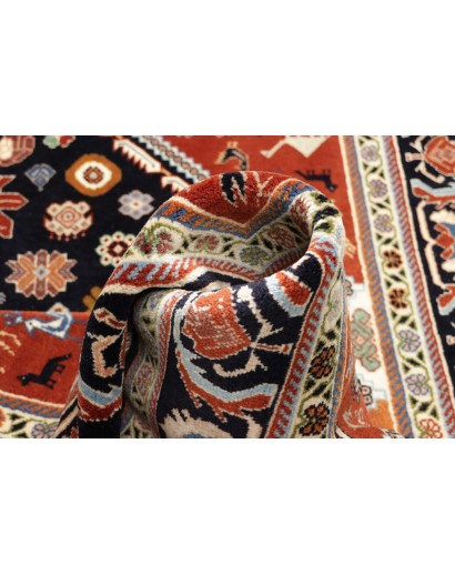 Tappeto Kaschkuli Persia marrone blu 140x215