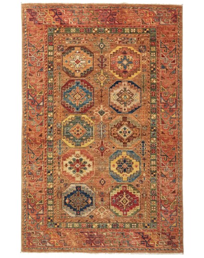 Tappeto Tribal Pakistan rosso grigio 122x190