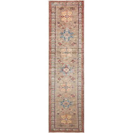 Tappeto Kazak Fine Pakistan marrone azzurro 79x295