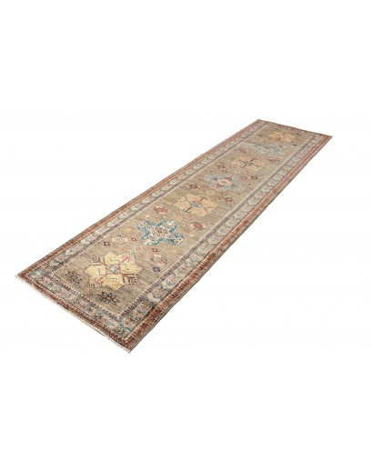 Tappeto Kazak Fine Pakistan marrone azzurro 79x295