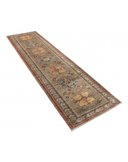 Tappeto Kazak Fine Pakistan marrone azzurro 79x295