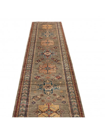 Tappeto Kazak Fine Pakistan marrone azzurro 79x295