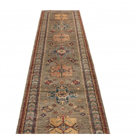 Tappeto Kazak Fine Pakistan marrone azzurro 79x295