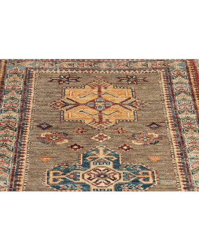 Tappeto Kazak Fine Pakistan marrone azzurro 79x295