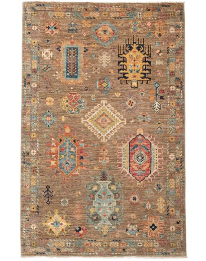 Tappeto Tribal Pakistan bianco 119x182
