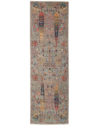 Tappeto Shahi Fine Pakistan bianco grigio 77x244