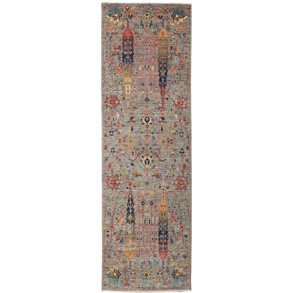 Tappeto Shahi Fine Pakistan bianco grigio 77x244 Tappeto Shahi Fine Pakistan bianco grigio 77x244