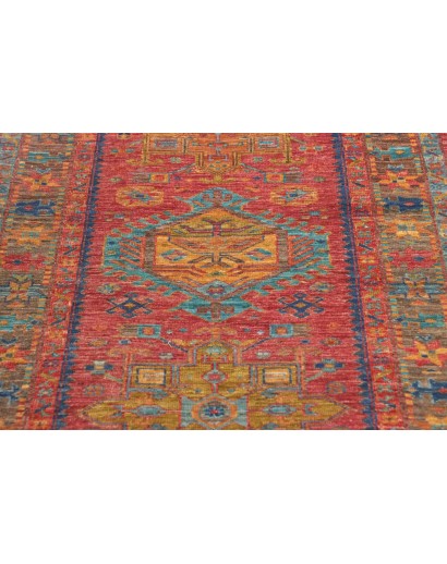 Tappeto Tribal Pakistan rosso bianco 80x299