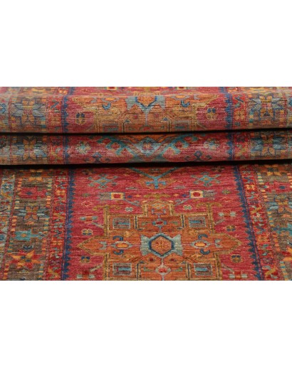 Tappeto Tribal Pakistan rosso bianco 80x299