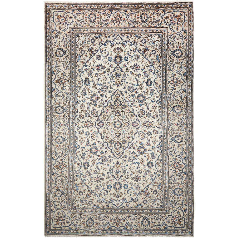 Tappeto Kashan Persia beige grigio 195x302