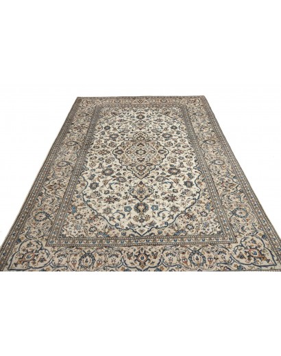 Tappeto Kashan Persia beige grigio 195x302