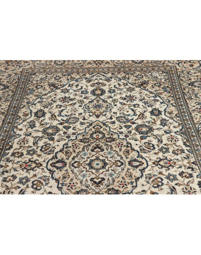 Tappeto Kashan Persia beige grigio 195x302