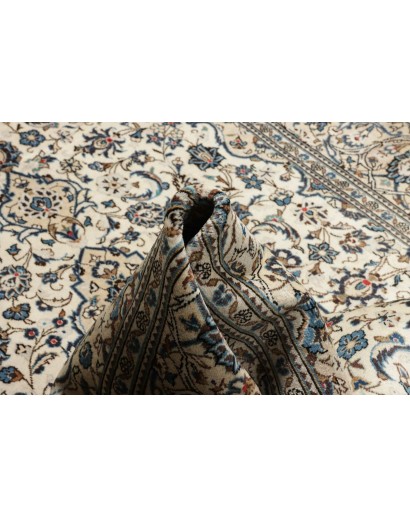 Tappeto Kashan Persia beige grigio 195x302