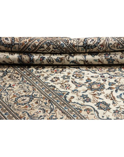 Tappeto Kashan Persia beige grigio 195x302