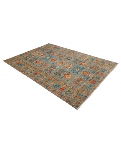 Tappeto Kazak Fine Pakistan bianco grigio 168x240