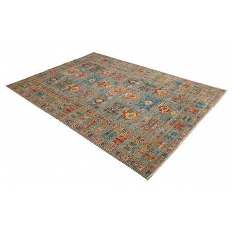 Tappeto Kazak Fine Pakistan bianco grigio 168x240