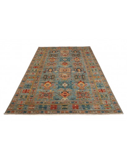 Tappeto Kazak Fine Pakistan bianco grigio 168x240