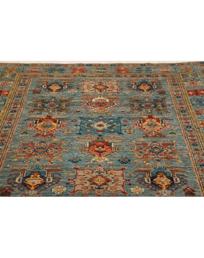 Tappeto Kazak Fine Pakistan bianco grigio 168x240