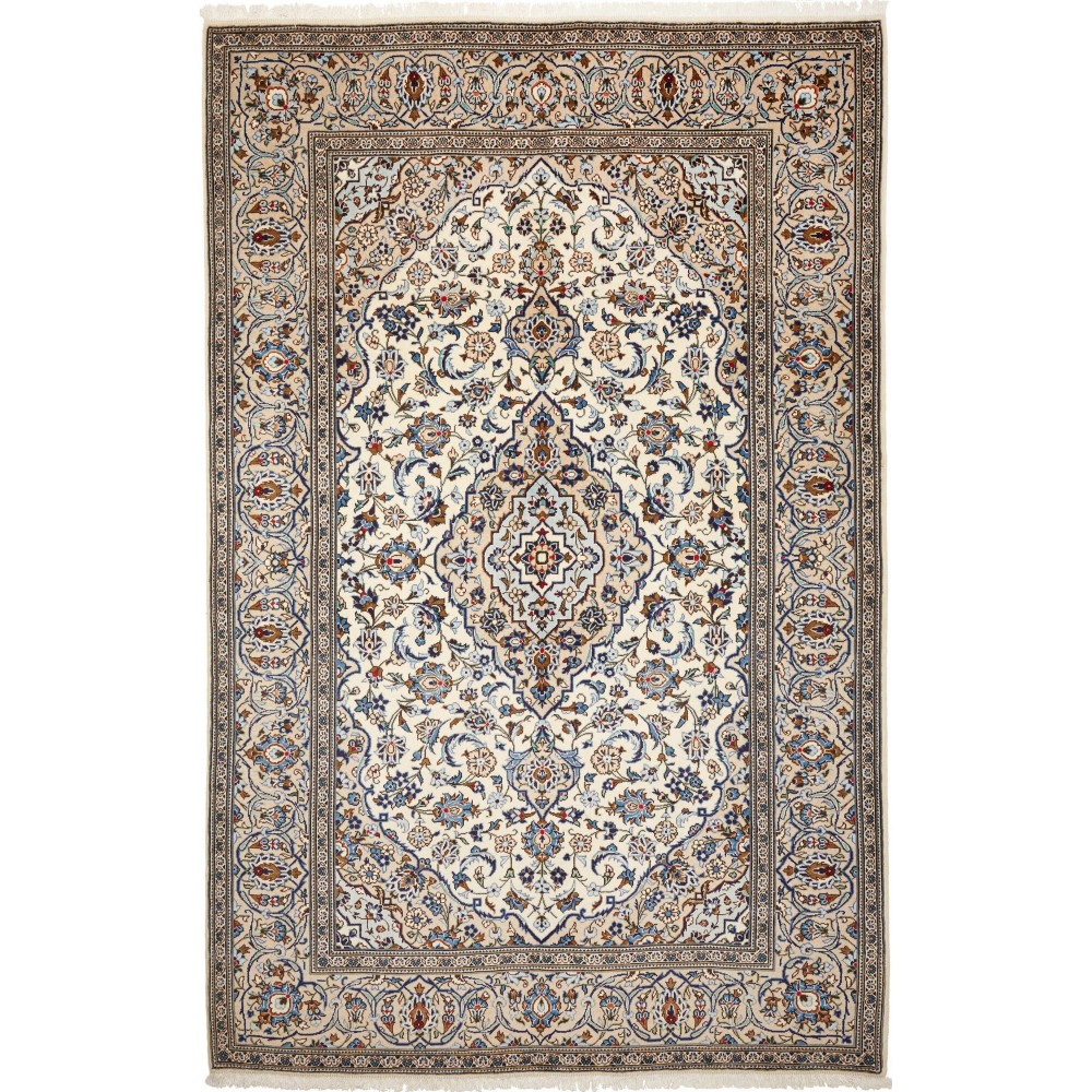 Tappeto Kashan Persia beige grigio 197x304