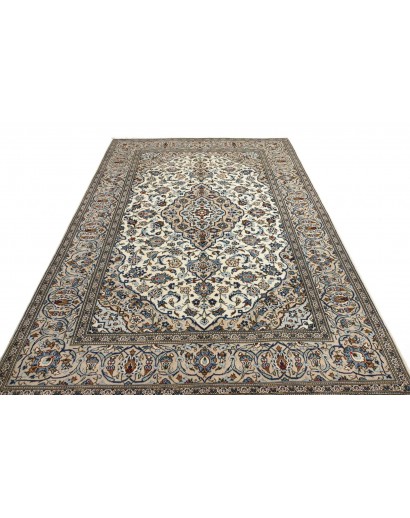 Tappeto Kashan Persia beige grigio 197x304