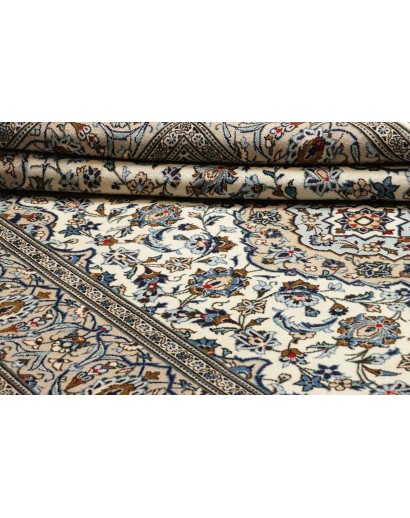 Tappeto Kashan Persia beige grigio 197x304