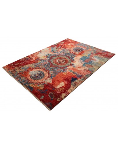 Tappeto Mona Pakistan rosso marrone 148x203
