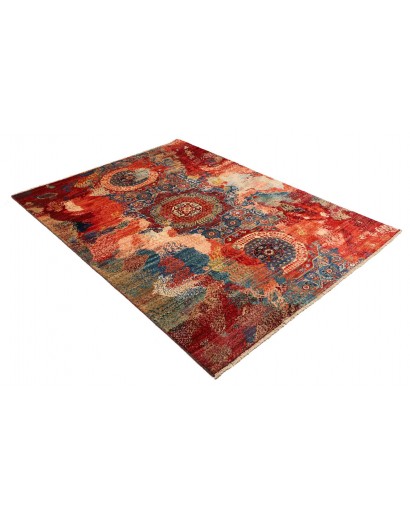 Tappeto Mona Pakistan rosso marrone 148x203