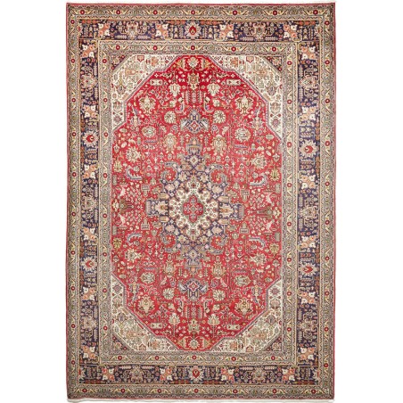 Tappeto Tabriz Persia rosso bianco 203x300