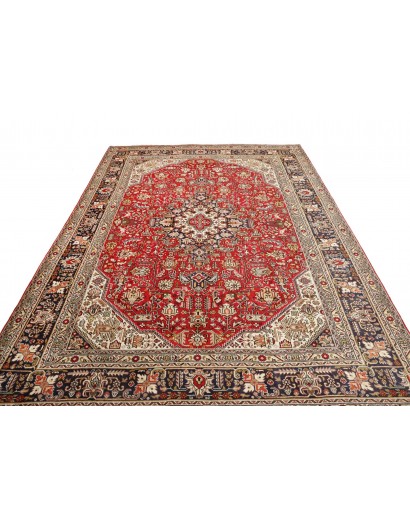 Tappeto Tabriz Persia rosso bianco 203x300