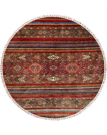 Tappeto Samarkand Pakistan marrone bianco 193x193