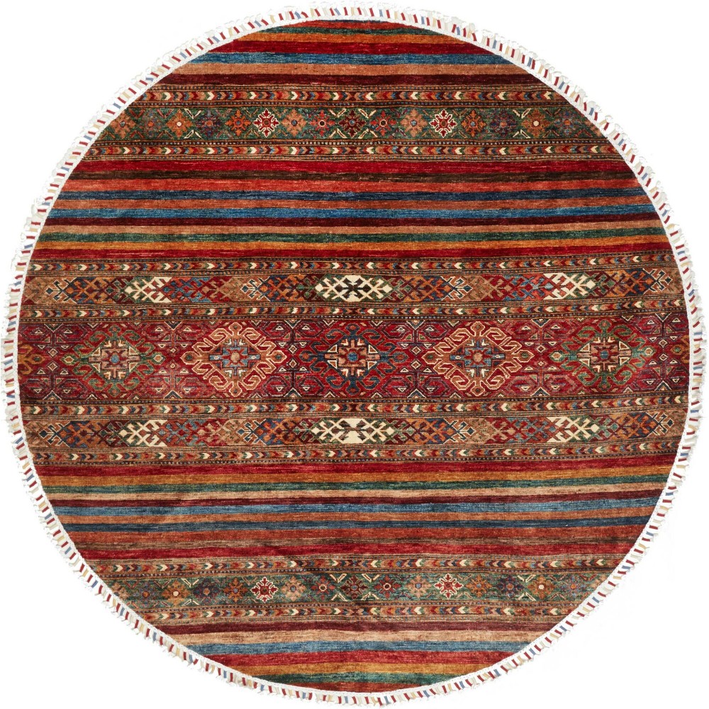 Tappeto Samarkand Pakistan marrone bianco 193x193