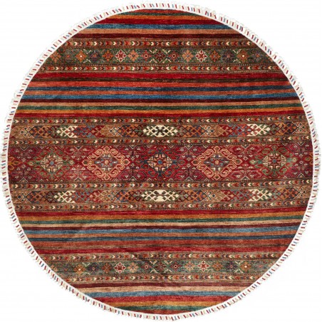 Tappeto Samarkand Pakistan marrone bianco 193x193