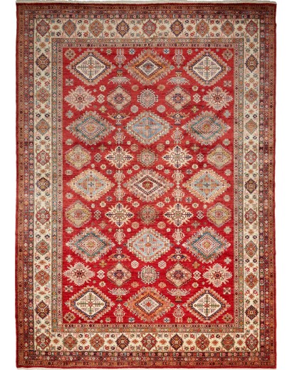 Tappeto Kazak Fine Pakistan marrone giallo 297x410