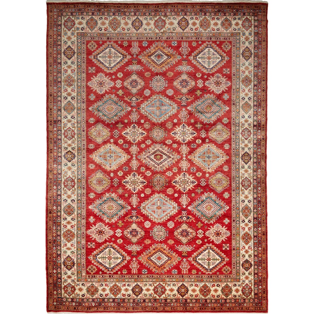 Tappeto Kazak Fine Pakistan marrone giallo 297x410