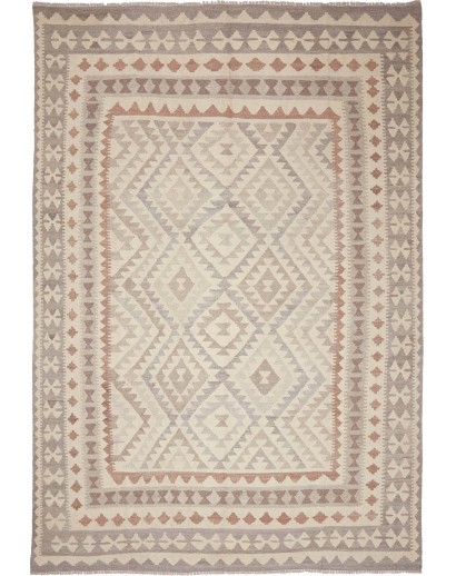 Tappeto Kilim Afghanistan beige bianco 202x293