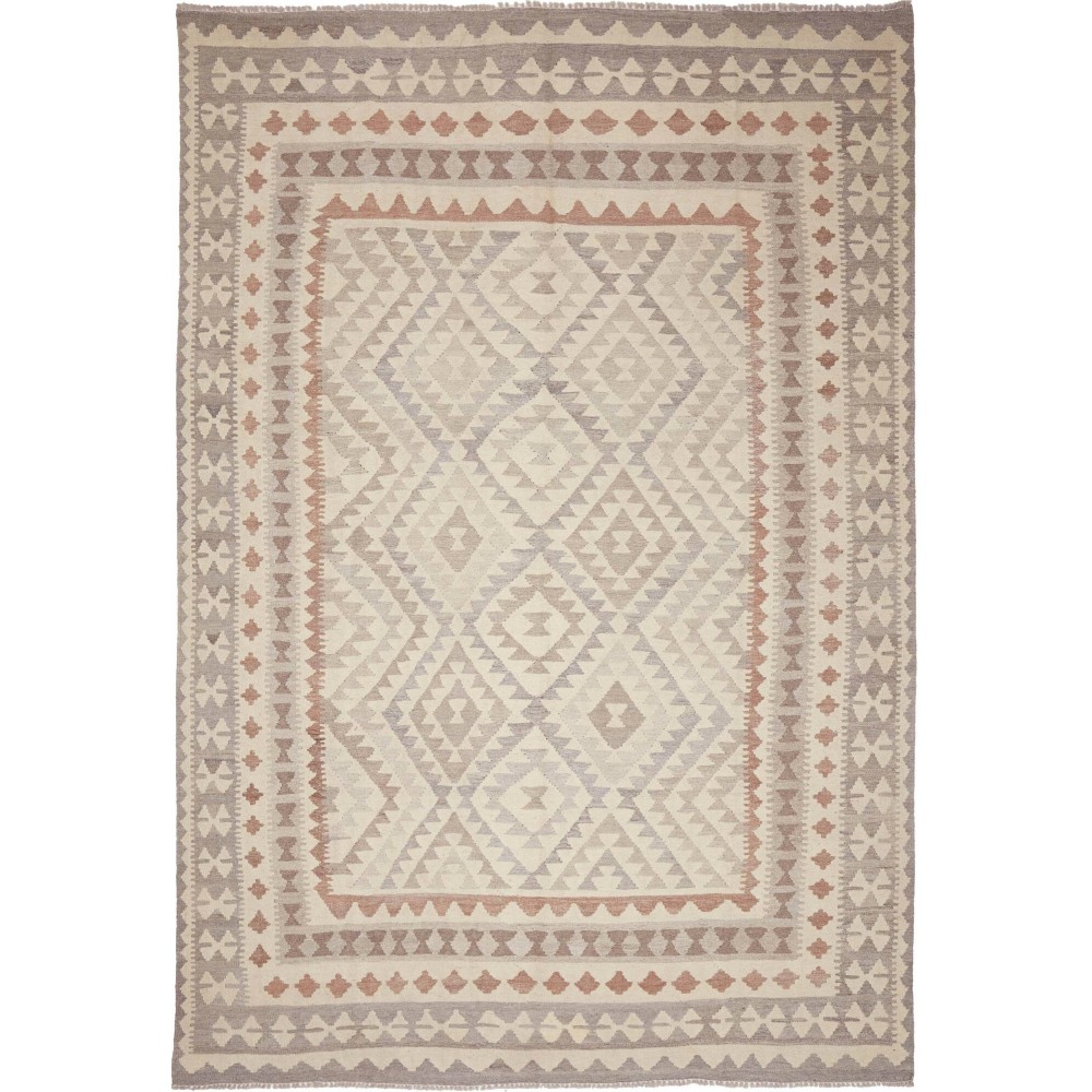 Tappeto Kilim Afghanistan beige bianco 202x293
