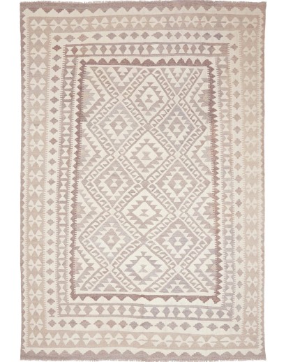Tappeto Kilim Afghanistan beige bianco 198x296