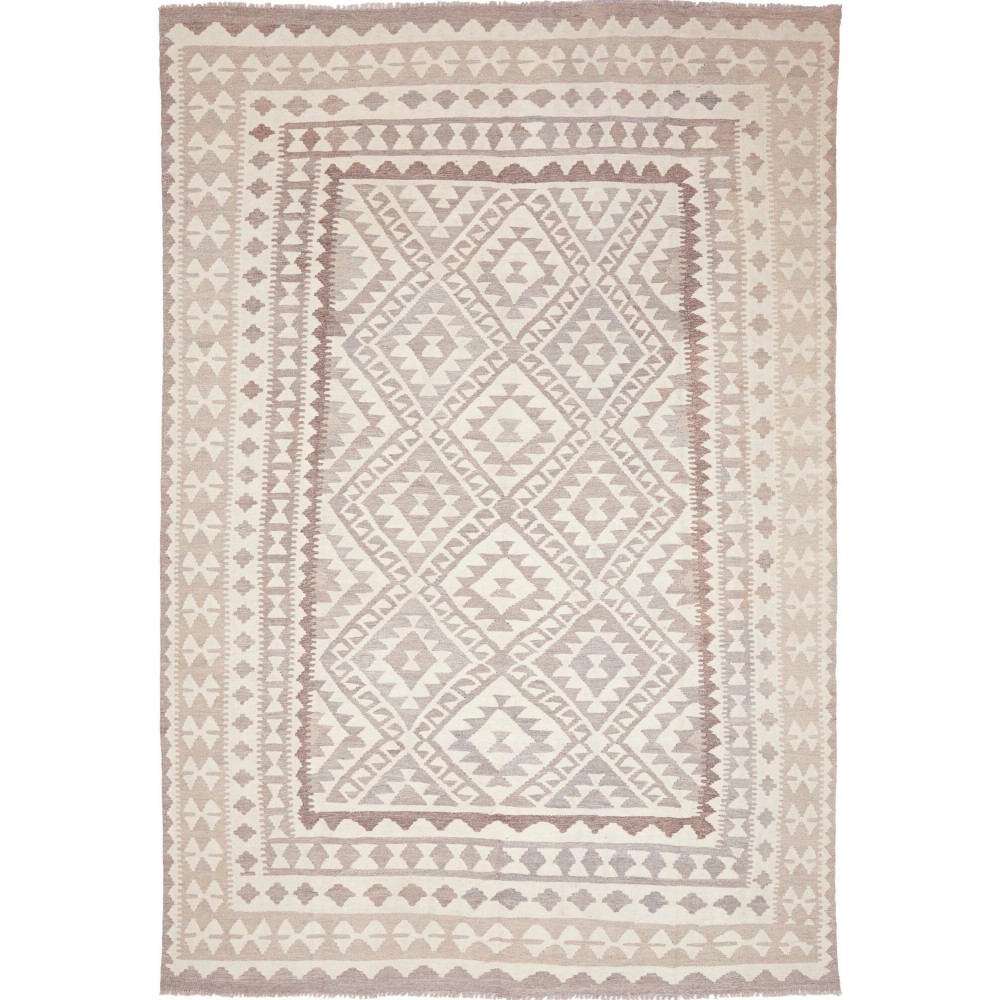 Tappeto Kilim Afghanistan beige bianco 198x296